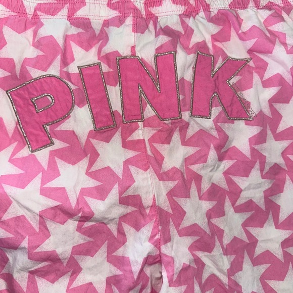 Victoria's Secret Pink Pajama Pants Bottoms Butt Print Stars Medium Y2K Style - Picture 6 of 7